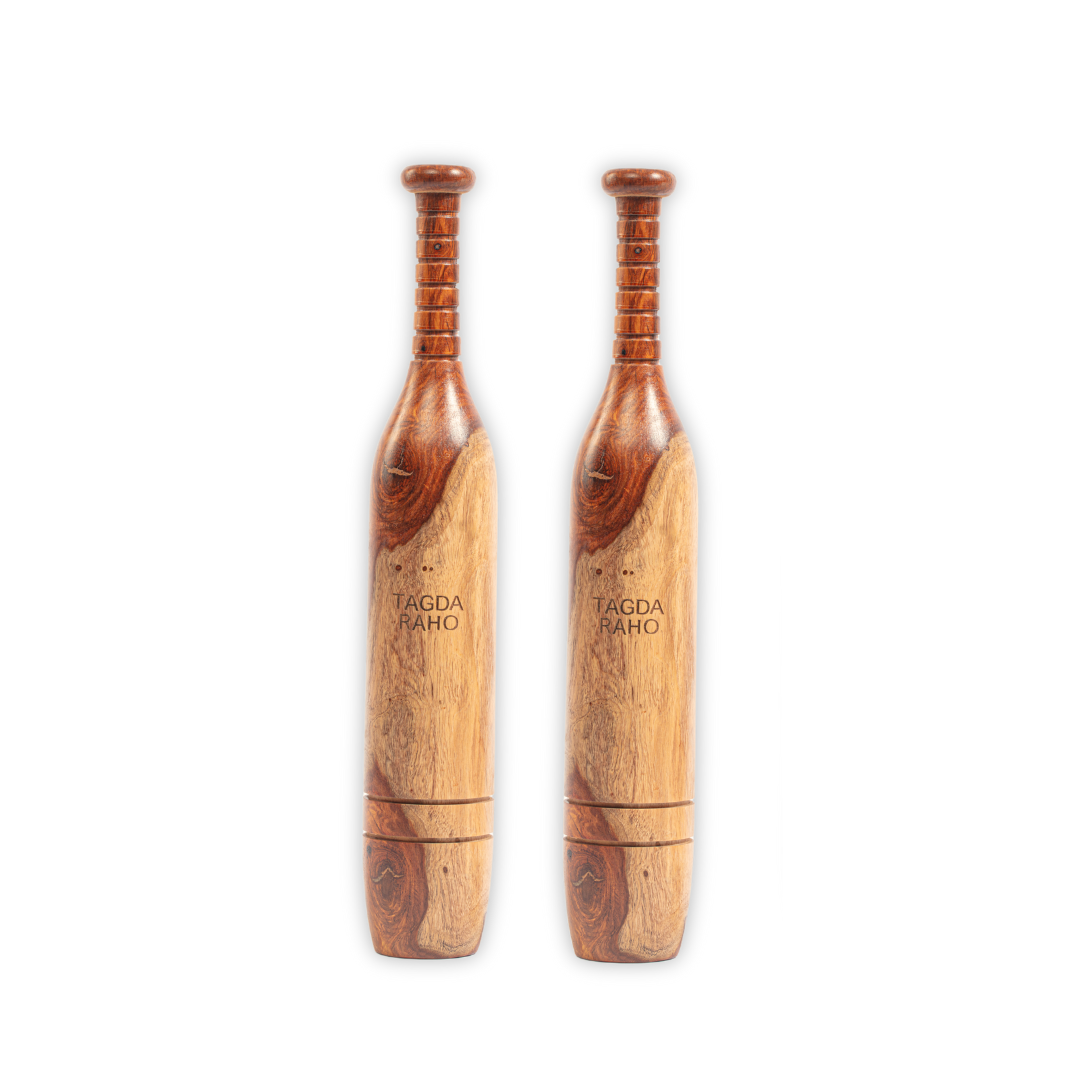 Classic Mudgar Pair - 2 Kg (4 lbs each) Wooden Clubs + Home Workout Series