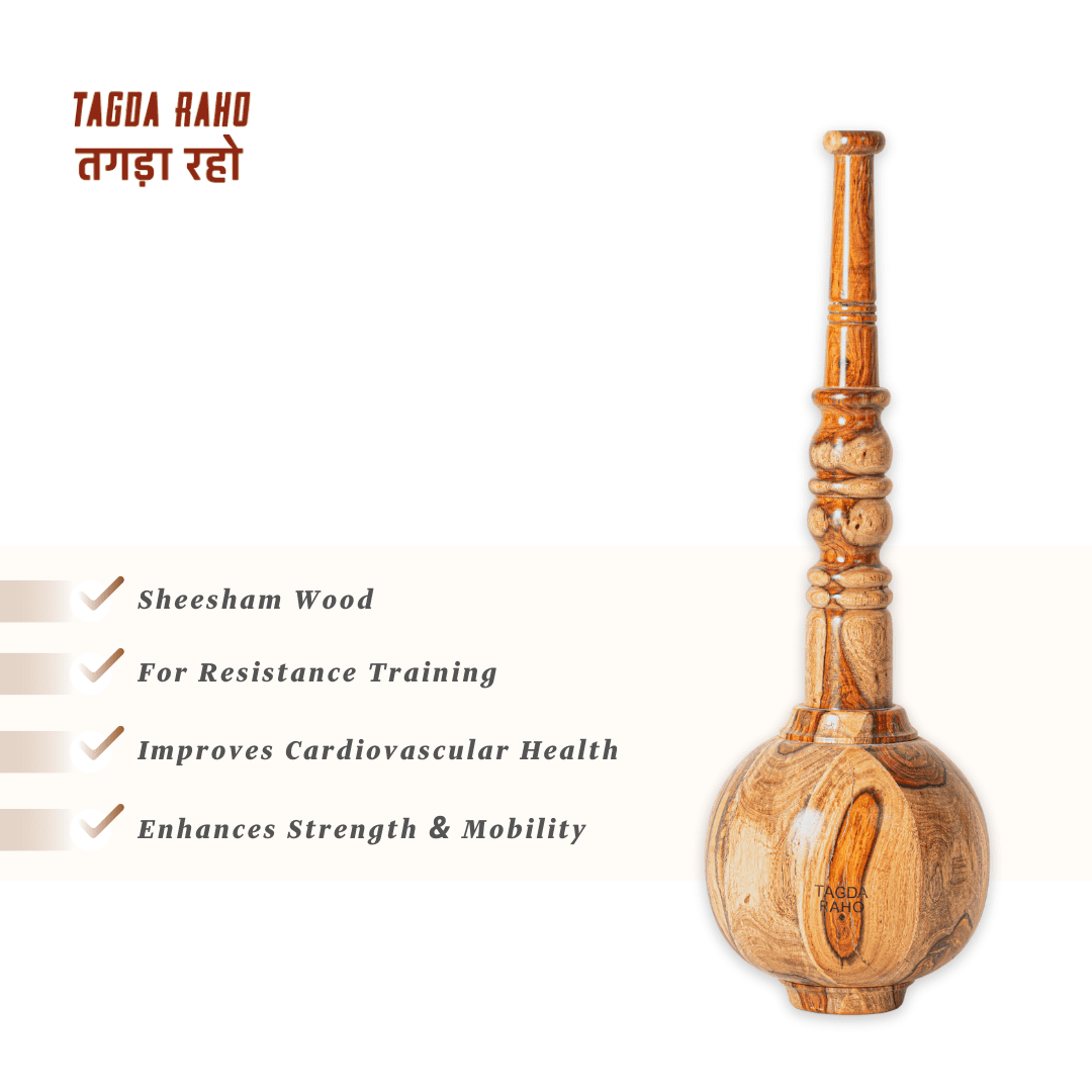 Classic Hanuman Gada - 10 Kg(22 lbs) + Free Home Workout Series.