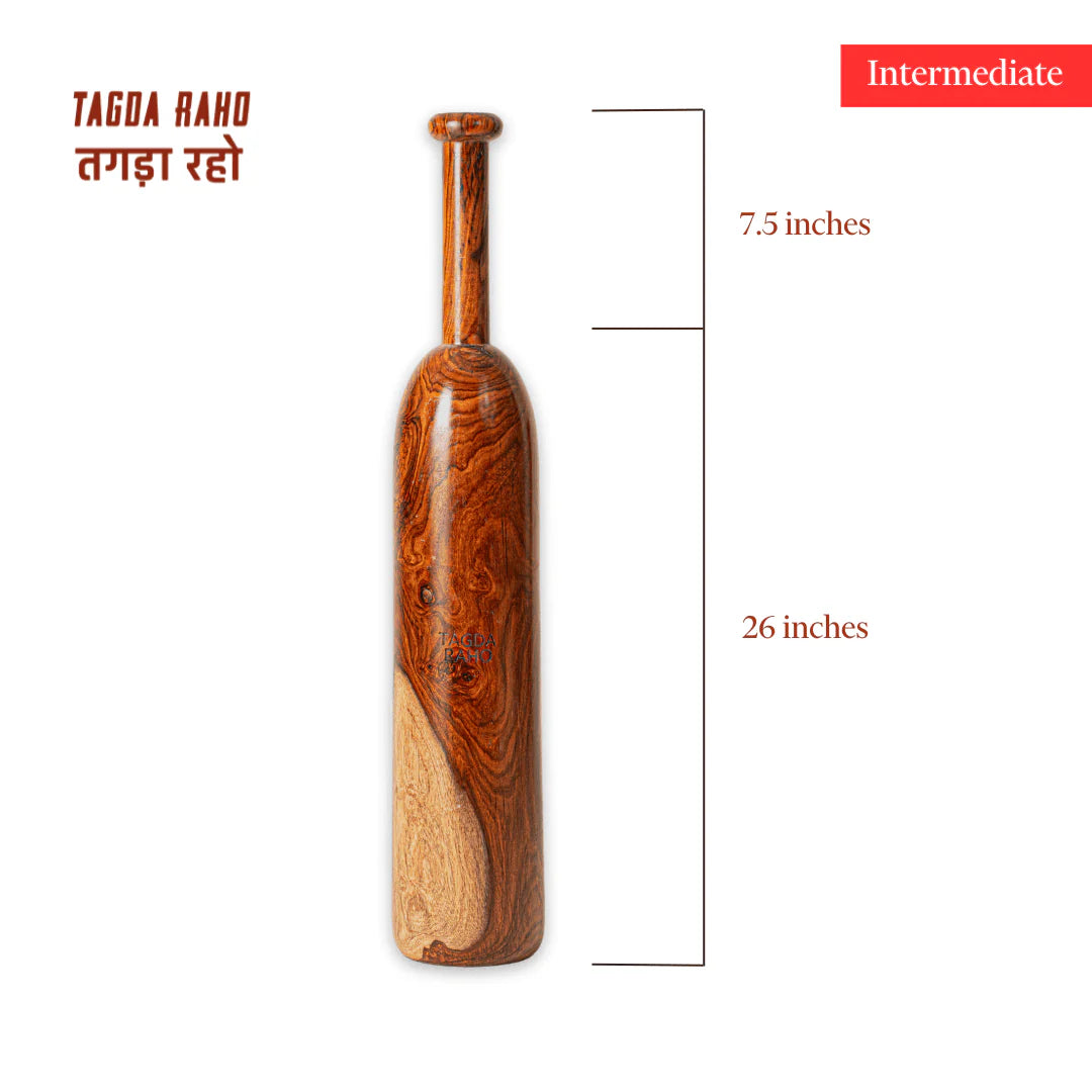 Classic Mudgar - 7 kg (15 lbs) Wooden Club + Free Home Workout Series