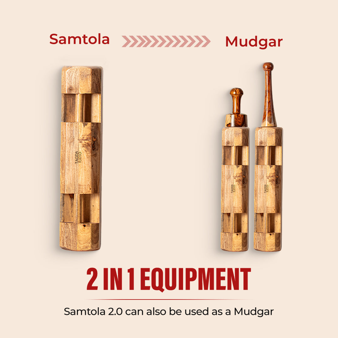 Modular Samtola – 15 Kg (33 lbs) Wooden Maceball Bar + Free Home Workout Series