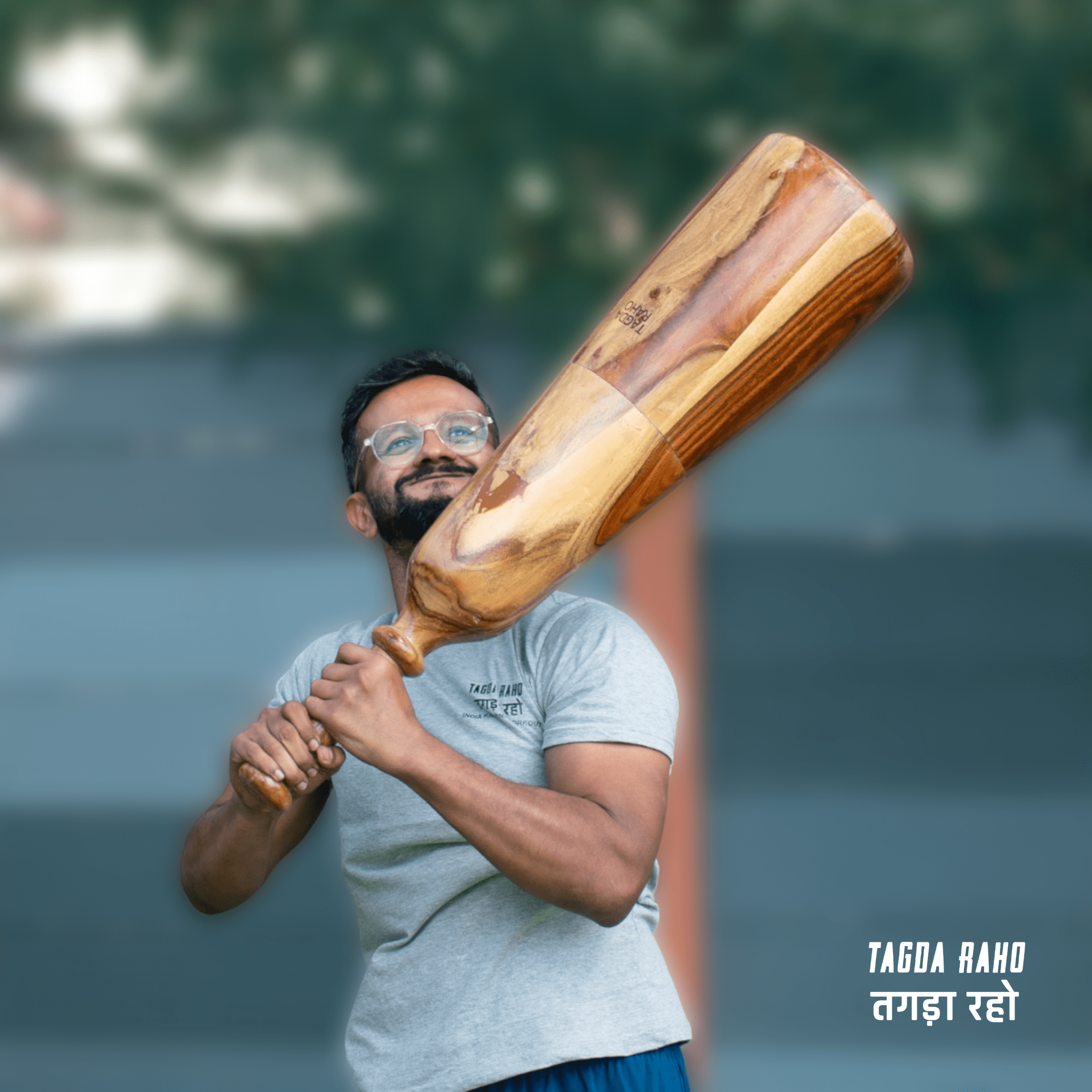 Adjustable Mudgar - 10 kg (22 lbs) Wooden Club + Free Home Workout Series