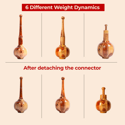 Adjustable Hanuman Gada – 6 kg (13 lbs) Wooden Mace +  Free Home Workout Series