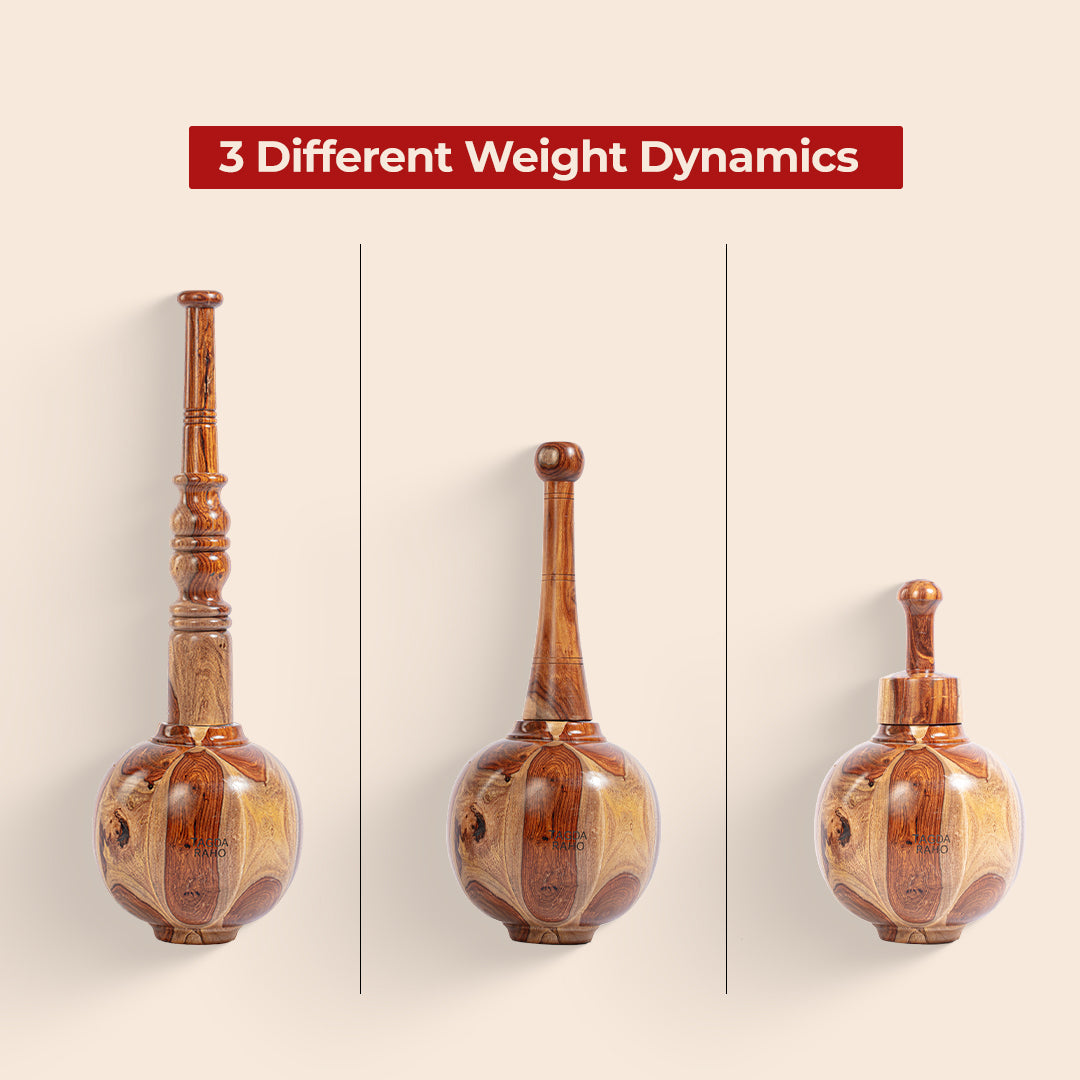 Adjustable Hanuman Gada – 12 kg (26 lbs) Wooden Mace +  Free Home Workout Series