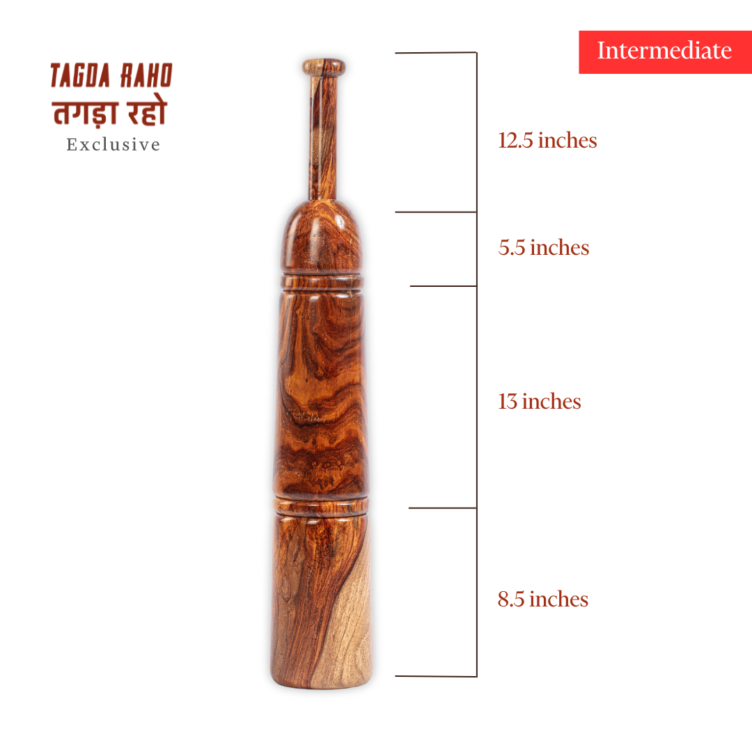 Adjustable Mudgar - 7 kg (15 lbs) Wooden Club + Free Home Workout Series