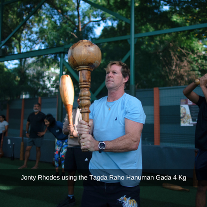 Classic Hanuman Gada – 8 Kg (18 lbs) Wooden Mace +  Free Home Workout Series