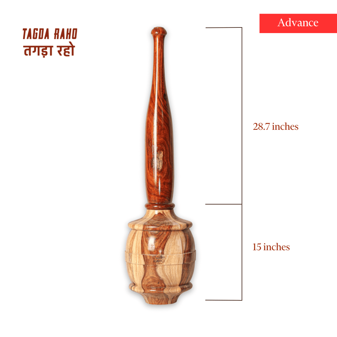 Adjustable Vajra – 16g Kg (35 lbs) Advanced Wooden Mace +  Free Home Workout Series