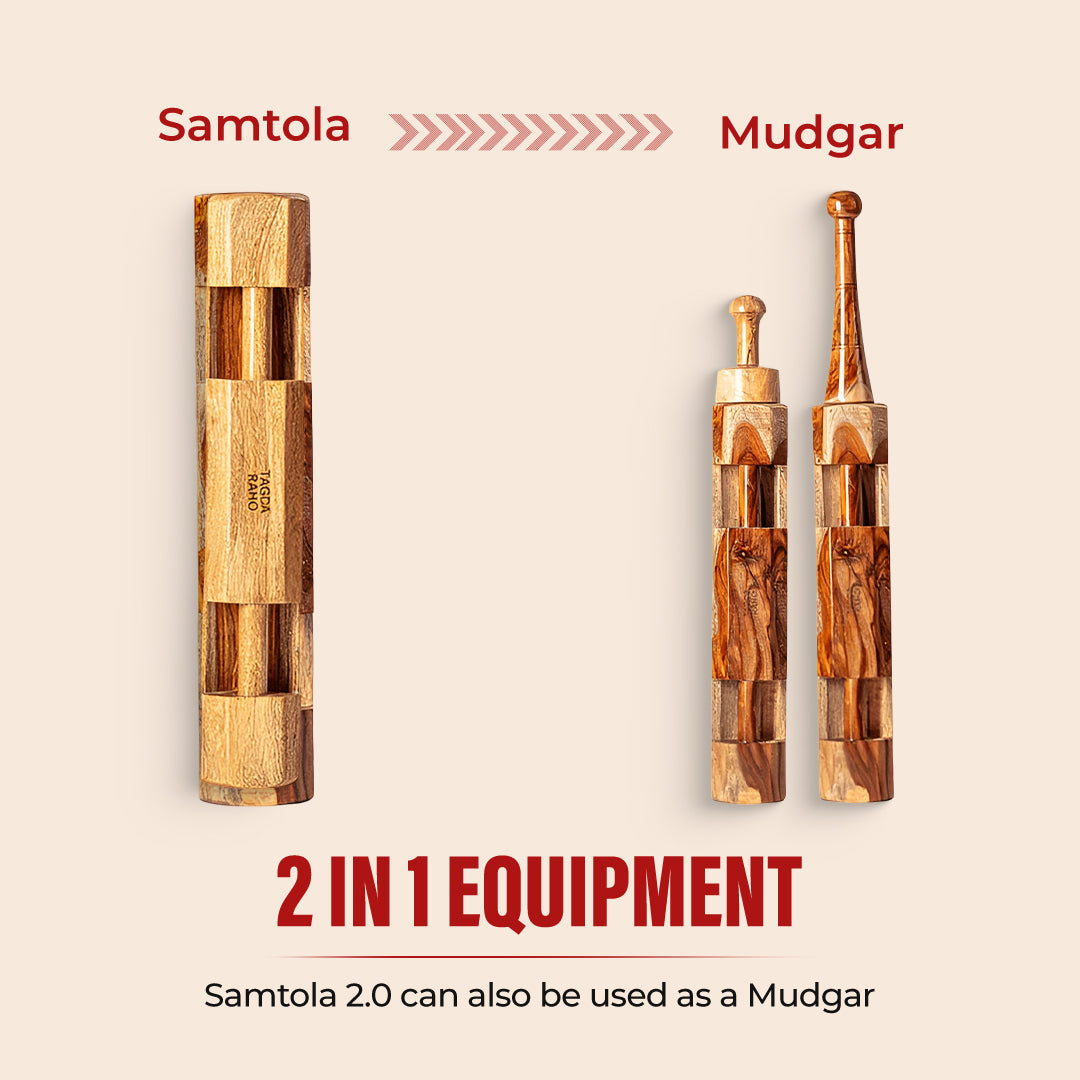Adjustable Samtola – 10 kg (22 lbs) Wooden Maceball Bar +  Free Home Workout Series